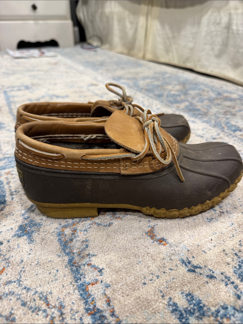 L.L. Bean Brown and Tan Duck Rain Shoes